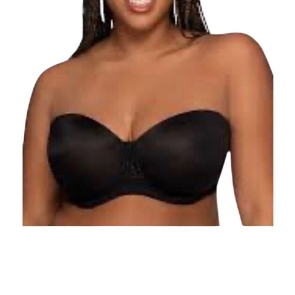 Vanity Fair Strapless Bra Womens 38D Black Beauty Back 5-Way Convertible 74380